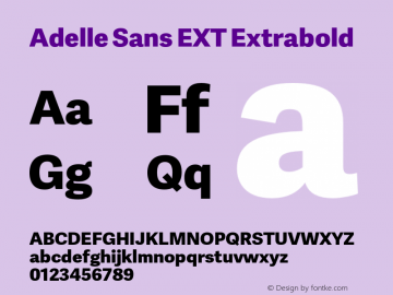 Adelle Sans EXT Extrabold Version 2.000;hotconv 1.0.109;makeotfexe 2.5.65596图片样张