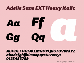 Adelle Sans EXT Heavy Italic Version 2.000;hotconv 1.0.109;makeotfexe 2.5.65596图片样张