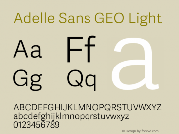 Adelle Sans GEO Light Version 3.000;hotconv 1.0.109;makeotfexe 2.5.65596图片样张