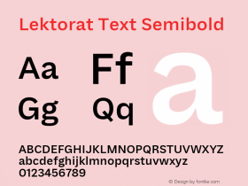 Lektorat Text Semibold Version 1.001; ttfautohint (v1.8.3)图片样张