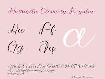 Matdislla Cleverly Version 1.00;May 6, 2023;FontCreator 13.0.0.2683 32-bit图片样张