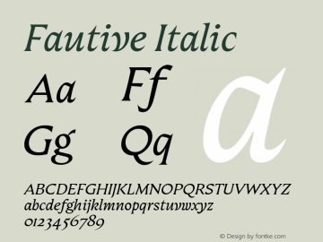 Fautive Regular Italic Version 1.000;Glyphs 3.1.1 (3140)图片样张
