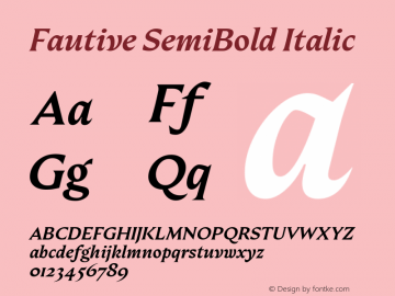 Fautive SemiBold Italic Version 1.000;Glyphs 3.1.1 (3140)图片样张