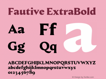 Fautive ExtraBold Version 1.000;Glyphs 3.1.2 (3150)图片样张