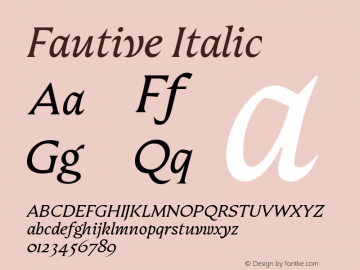 Fautive Italic Version 1.000;Glyphs 3.1.1 (3140)图片样张