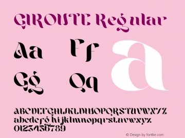 GIRONTE Version 1.00;December 26, 2022;FontCreator 12.0.0.2539 32-bit图片样张