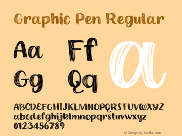 Graphic Pen Regular Version 1.001;Fontself iOS v1.2.4圖片樣張