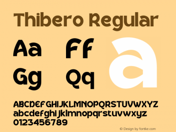 Thibero Version 1.00;January 1, 2023;FontCreator 12.0.0.2539 32-bit图片样张