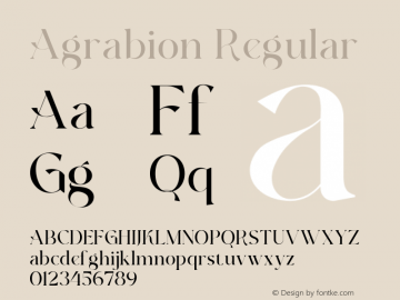 Agrabion Version 1.00;October 11, 2022;FontCreator 12.0.0.2567 64-bit图片样张