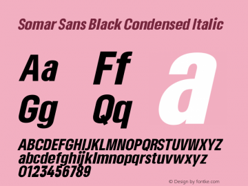 Somar Sans Black Condensed Italic Version 1.002图片样张