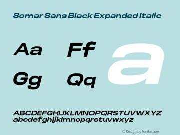 Somar Sans Black Expanded Italic Version 1.002图片样张