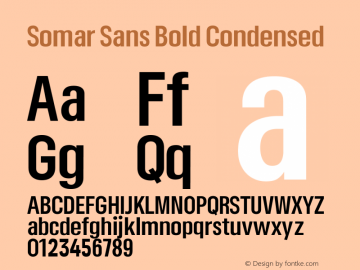 Somar Sans Bold Condensed Version 1.002图片样张