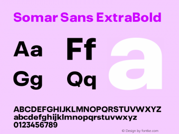 Somar Sans ExtraBold Version 1.002;hotconv 1.0.109;makeotfexe 2.5.65596图片样张