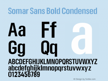 Somar Sans Bold Condensed Version 1.002;hotconv 1.0.109;makeotfexe 2.5.65596图片样张