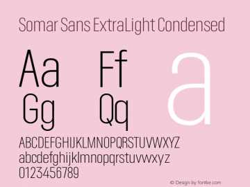 Somar Sans ExtraLight Condensed Version 1.002图片样张