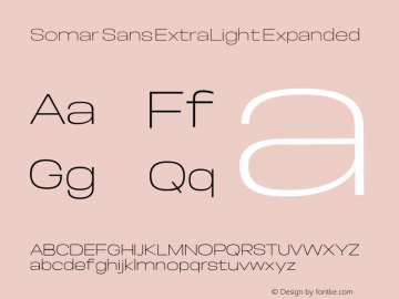 Somar Sans ExtraLight Expanded Version 1.002;hotconv 1.0.109;makeotfexe 2.5.65596图片样张