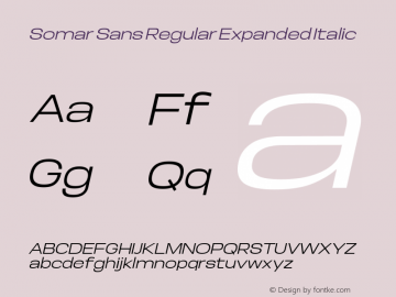 Somar Sans Regular Expanded Italic Version 1.002图片样张
