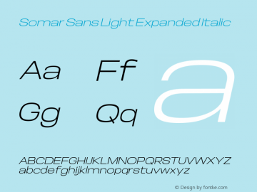 Somar Sans Light Expanded Italic Version 1.002图片样张
