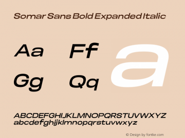 Somar Sans Bold Expanded Italic Version 1.002;hotconv 1.0.109;makeotfexe 2.5.65596图片样张