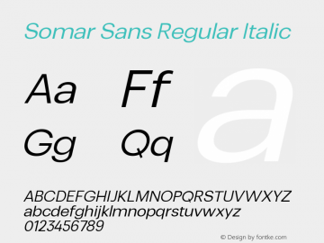 Somar Sans Regular Italic Version 1.002图片样张