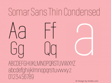 Somar Sans Thin Condensed Version 1.002图片样张