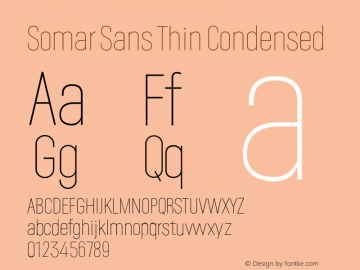 Somar Sans Thin Condensed Version 1.002;hotconv 1.0.109;makeotfexe 2.5.65596图片样张