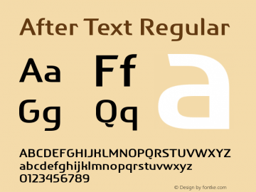 After Text Regular Version 2.100 Font Sample