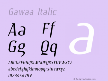 Gawaa Italic Version 1.0图片样张