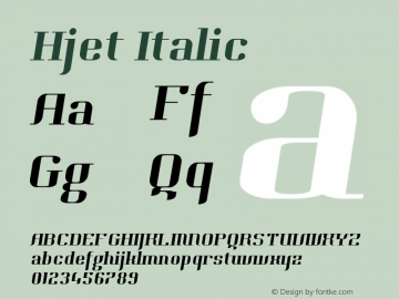 Hjet Italic Version 1.2图片样张