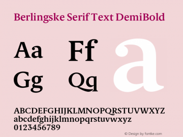 Berlingske Serif Text DemiBold Version 1.005图片样张