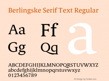 Berlingske Serif Text Regular Version 2.000; ttfautohint (v1.4)图片样张