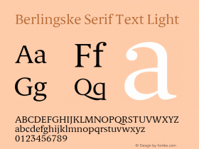 Berlingske Serif Text Light Version 2.000; ttfautohint (v1.4)图片样张