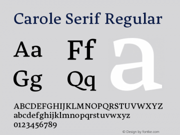 Carole Serif Regular Version 1.007图片样张