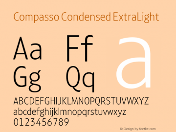 Compasso Condensed ExtraLight Version 1.000图片样张