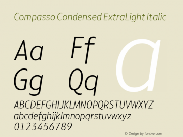 Compasso Condensed ExtraLight Italic Version 1.000图片样张