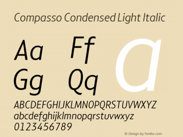 Compasso Condensed Light Italic Version 1.000图片样张