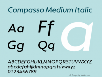 Compasso Medium Italic Version 1.000图片样张