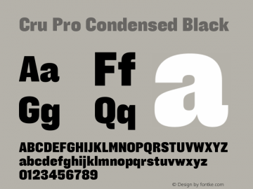 Cru Pro Condensed Black Version 1.001图片样张