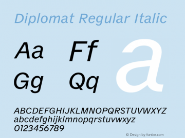 Diplomat Regular Italic Version 1.001 (Mar 2023) | web-ttf图片样张