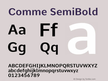 Comme SemiBold Version 1.000;gftools[0.9.27]图片样张