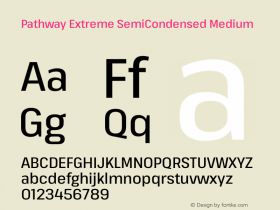 Pathway Extreme SemiCondensed Medium Version 1.001;gftools[0.9.26]图片样张