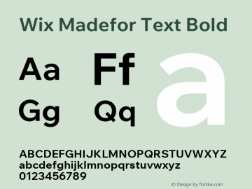 Wix Madefor Text Bold Version 3.000图片样张