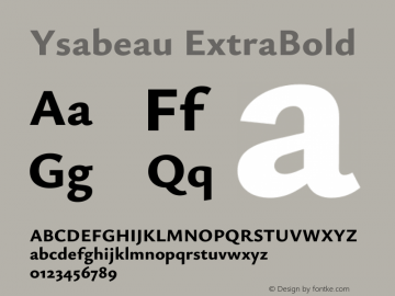 Ysabeau ExtraBold Version 2.000;gftools[0.9.27.dev2+g8671c4b]图片样张