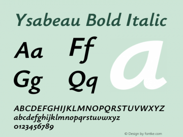 Ysabeau Bold Italic Version 2.000;gftools[0.9.27.dev2+g8671c4b]图片样张