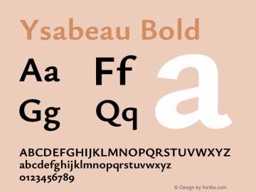 Ysabeau Bold Version 2.000;gftools[0.9.27.dev2+g8671c4b]图片样张