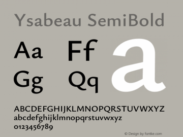 Ysabeau SemiBold Version 2.000;gftools[0.9.27.dev2+g8671c4b]图片样张