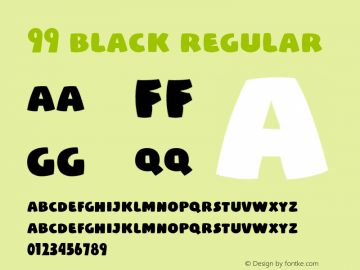 99 Black Regular 001.000 Font Sample