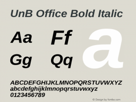 UnB Office Bold Italic Version 1.00图片样张