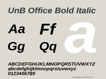 UnB Office Bold Italic Version 1.00图片样张