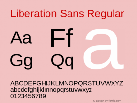 Liberation Sans Version 2.00.1图片样张